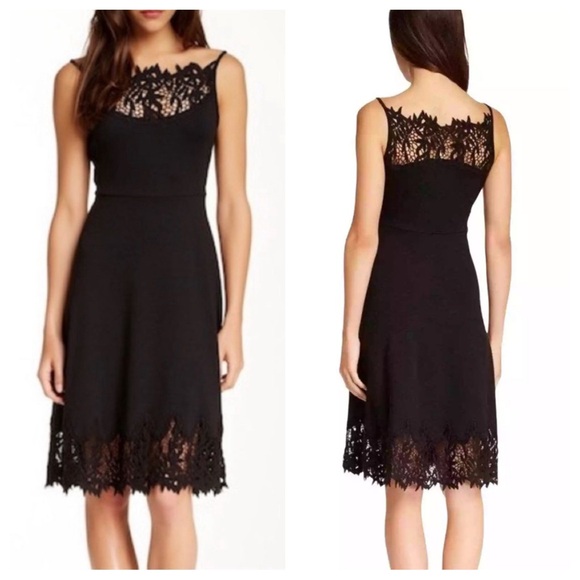 Free People Forget Me Not Black Crochet Trim Dress S - Picture 10 of 10